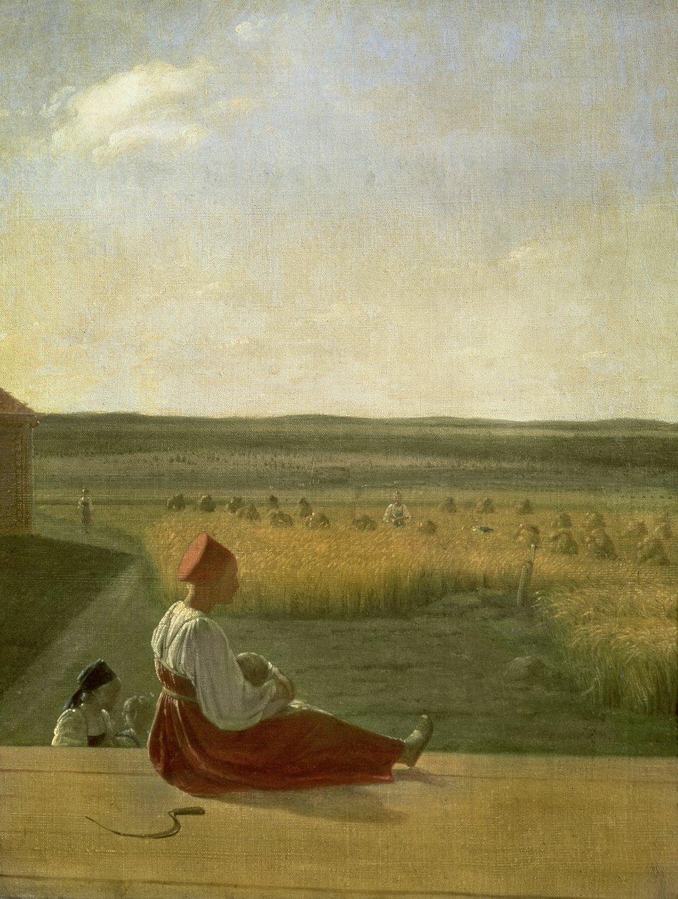 Raccolta in estate, 1820s da Aleksei Gavrilovich Venetsianov