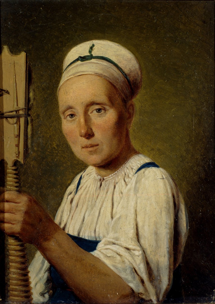 La filatrice, 1830 da Aleksei Gavrilovich Venetsianov