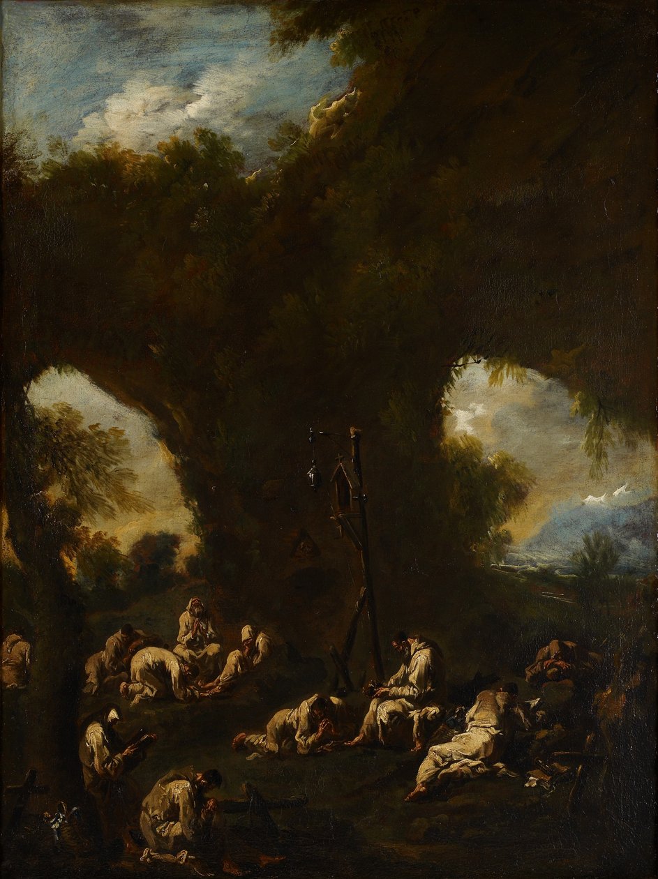 Monaci che pregano in una grotta, c.1730 da Alessandro Magnasco