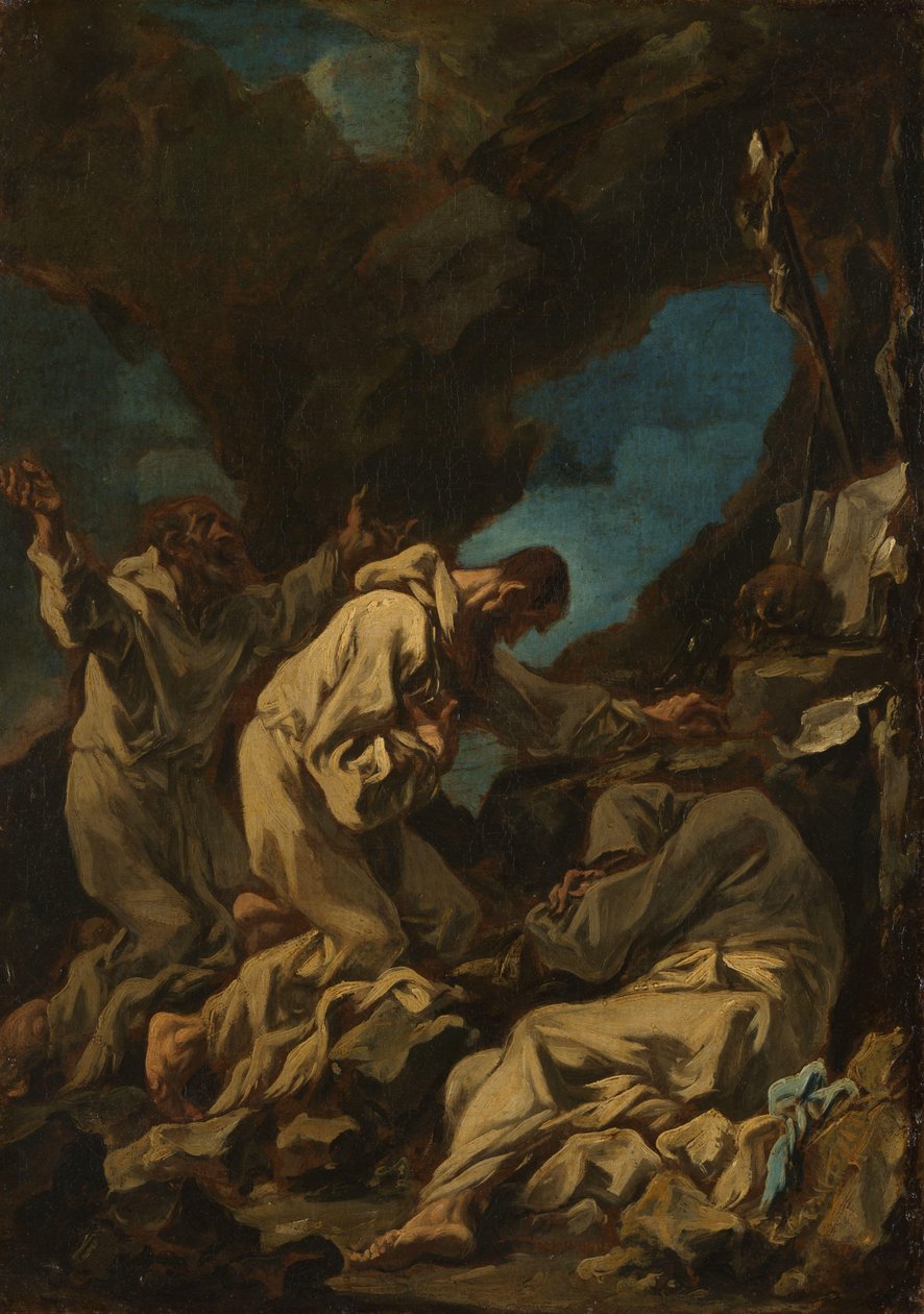Tre Monaci Camaldolesi in Preghiera Estatica da Alessandro Magnasco