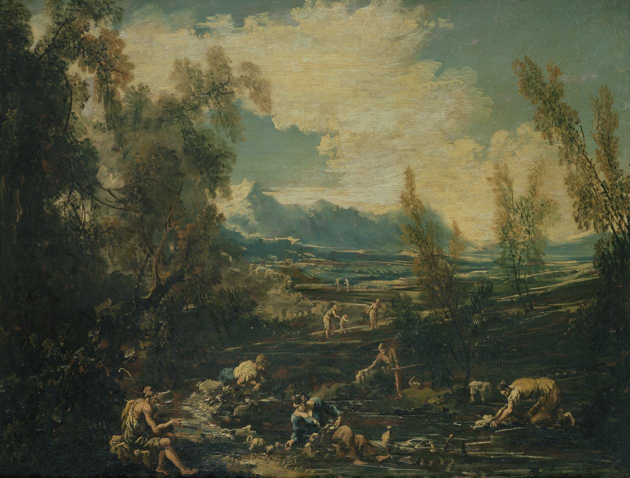 Viaggiatori presso un ruscello da Alessandro Magnasco