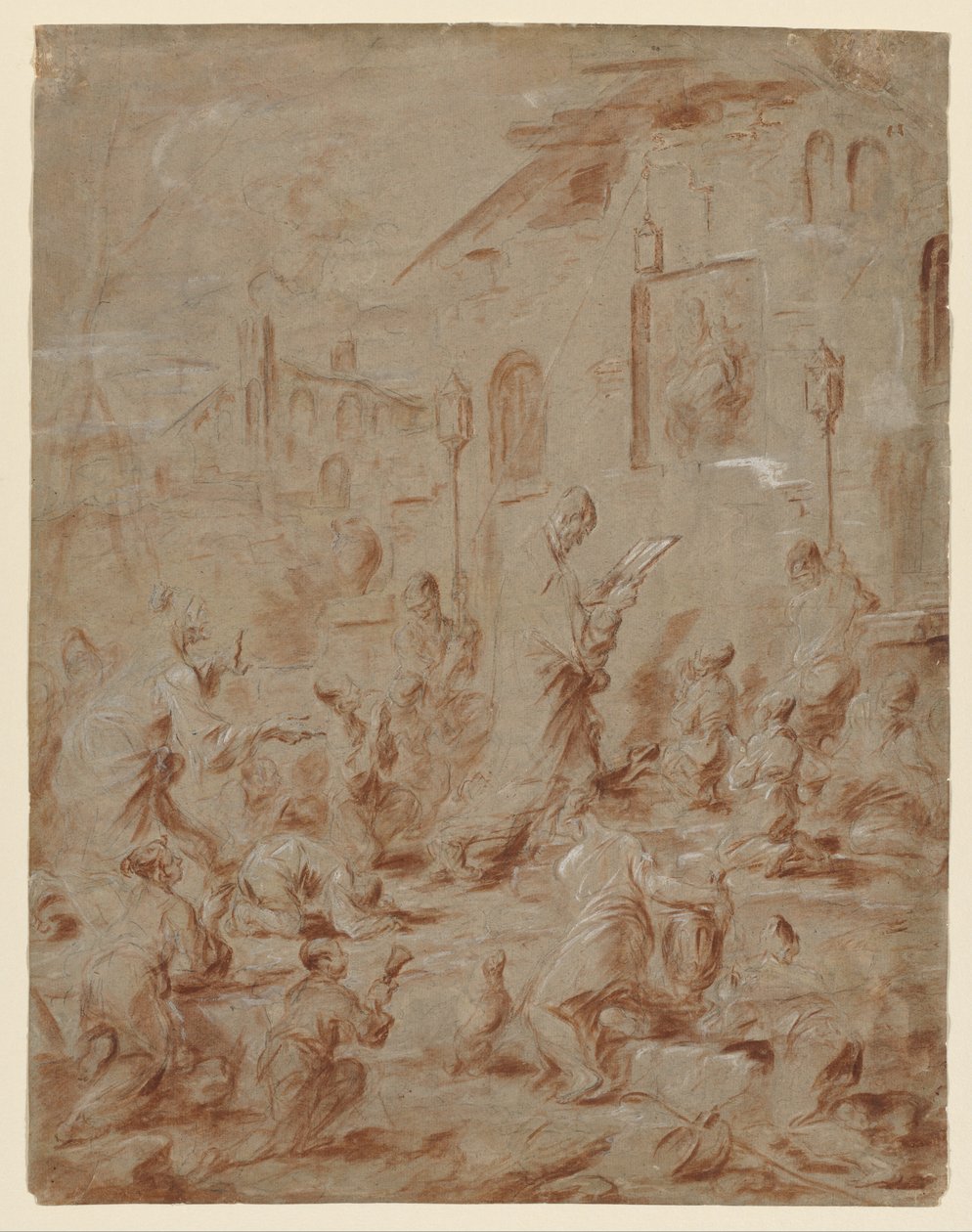 Fedeli a un santuario di strada, 1730-40 da Alessandro Magnasco