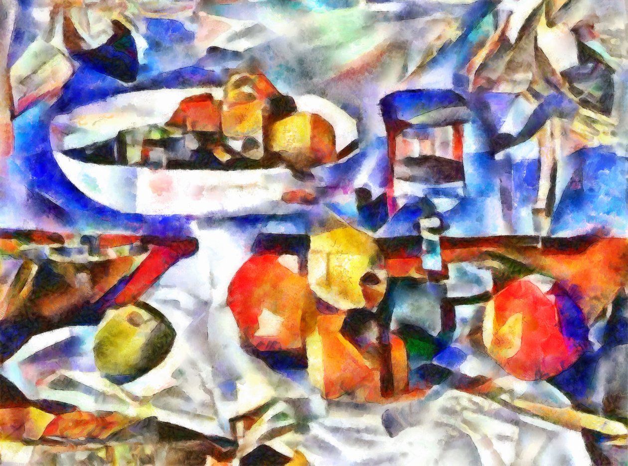 Frutta e bicchiere da Alex Caminker