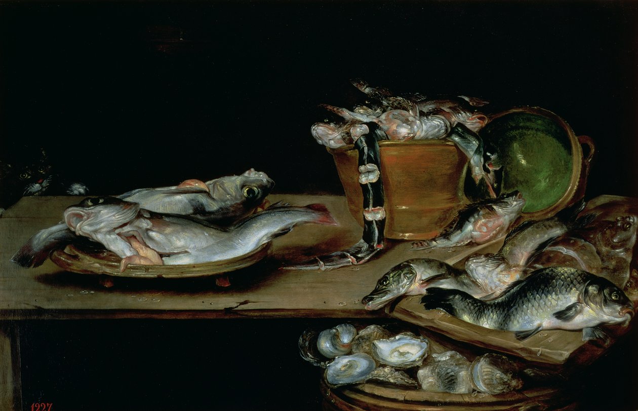 Natura morta con pesce da Alexander van Adriaenssen