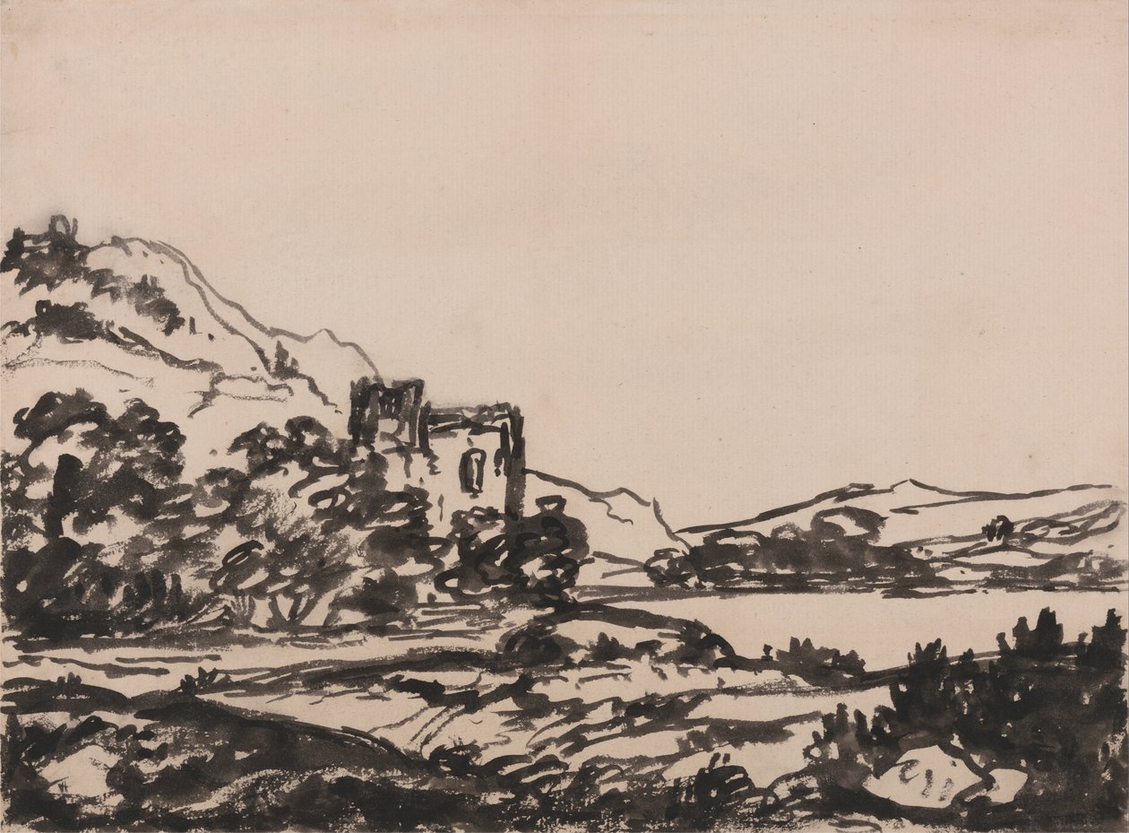 Castello in un paesaggio da Alexander Cozens