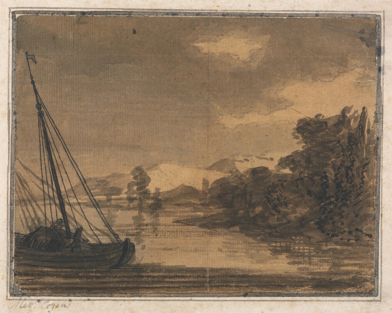 Fiume e barca da Alexander Cozens