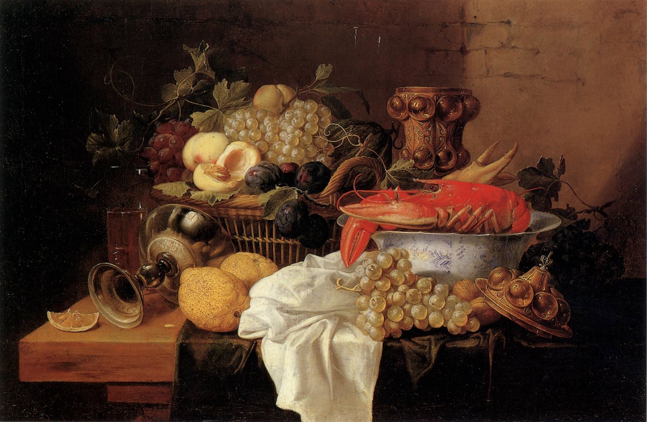 Natura morta di frutta con aragosta da Alexander Coosemans