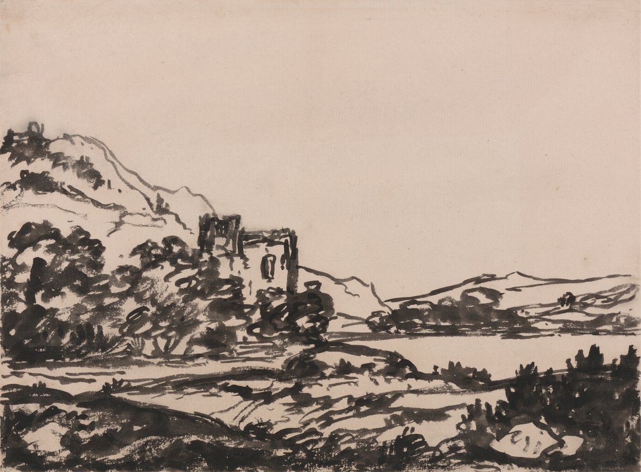 Castello in un paesaggio da Alexander Cozens