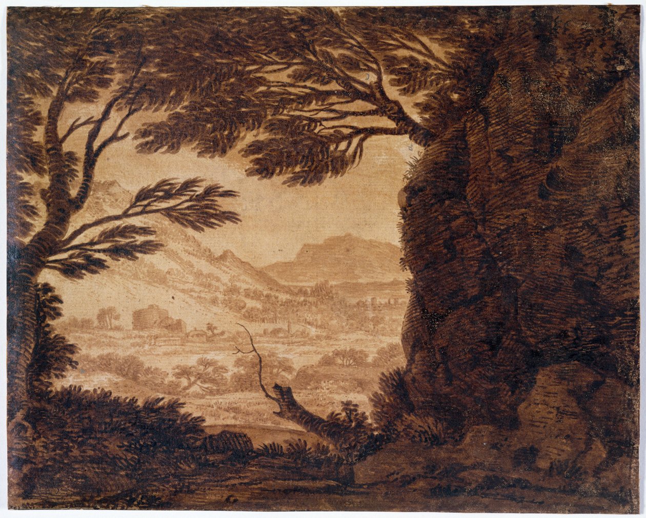 Paesaggio classico, metà XVIII secolo da Alexander Cozens
