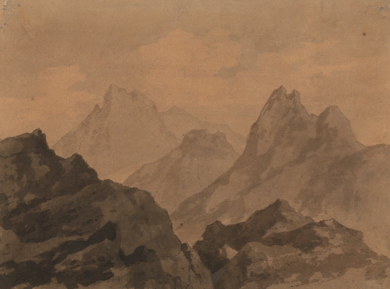 Cime di montagne (Studio di una montagna) da Alexander Cozens