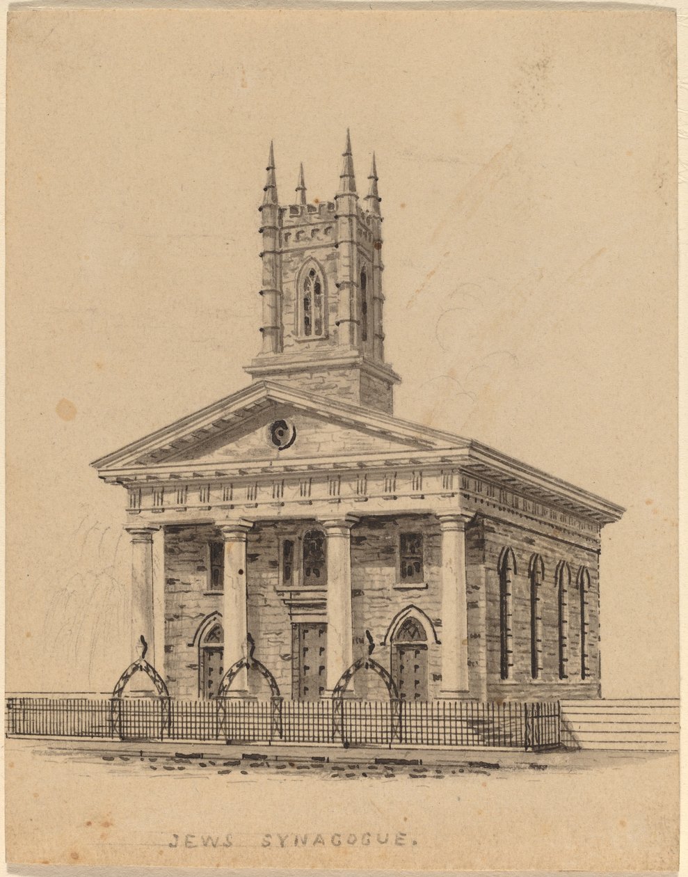 Sinagoga ebraica, N.Y. da Alexander Jackson Davis