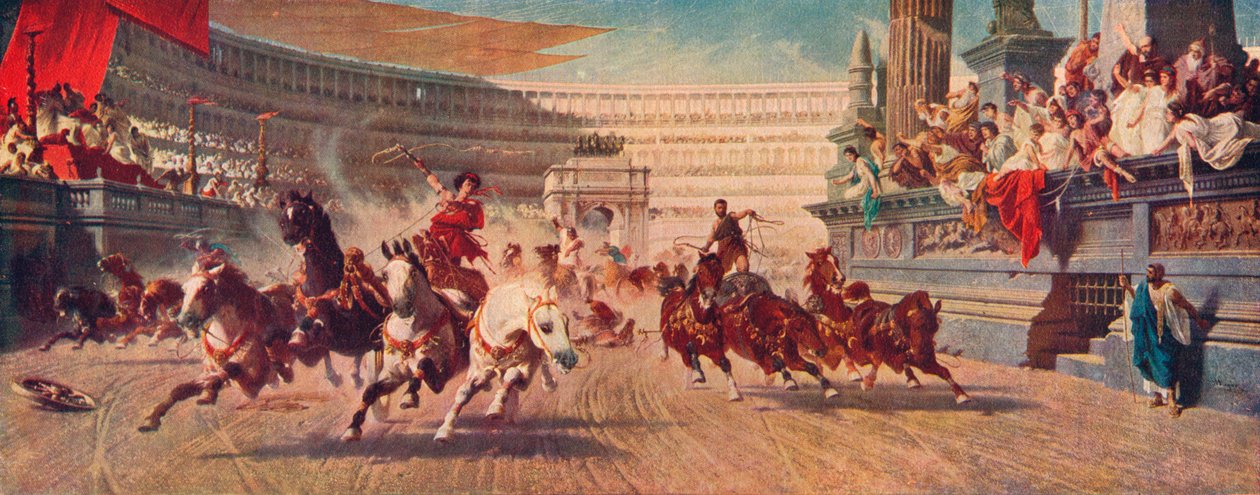 Una corsa di carri romani, c1882 da Alexander von Wagner