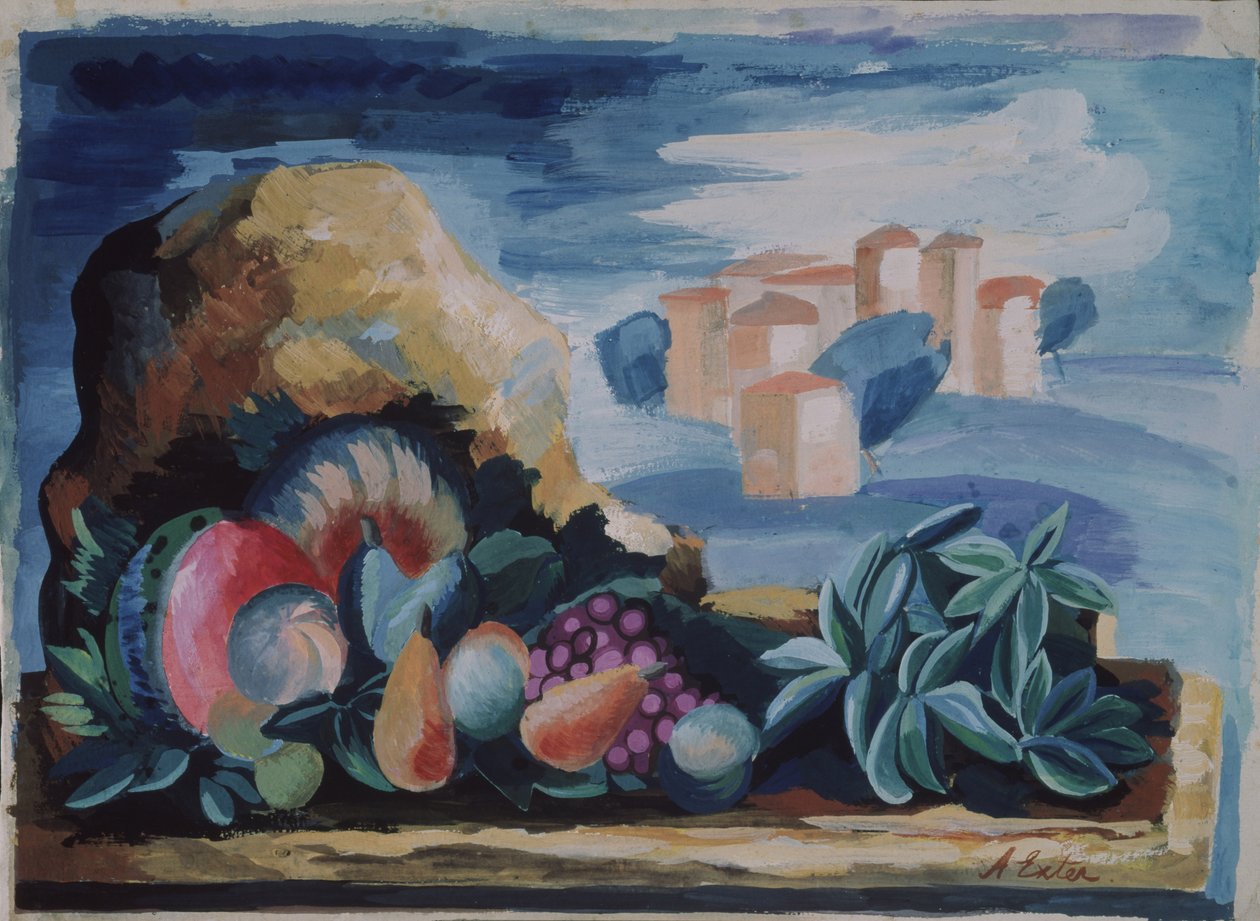 Natura morta con paesaggio, anni 1930 da Alexandra Alexandrowna Exter