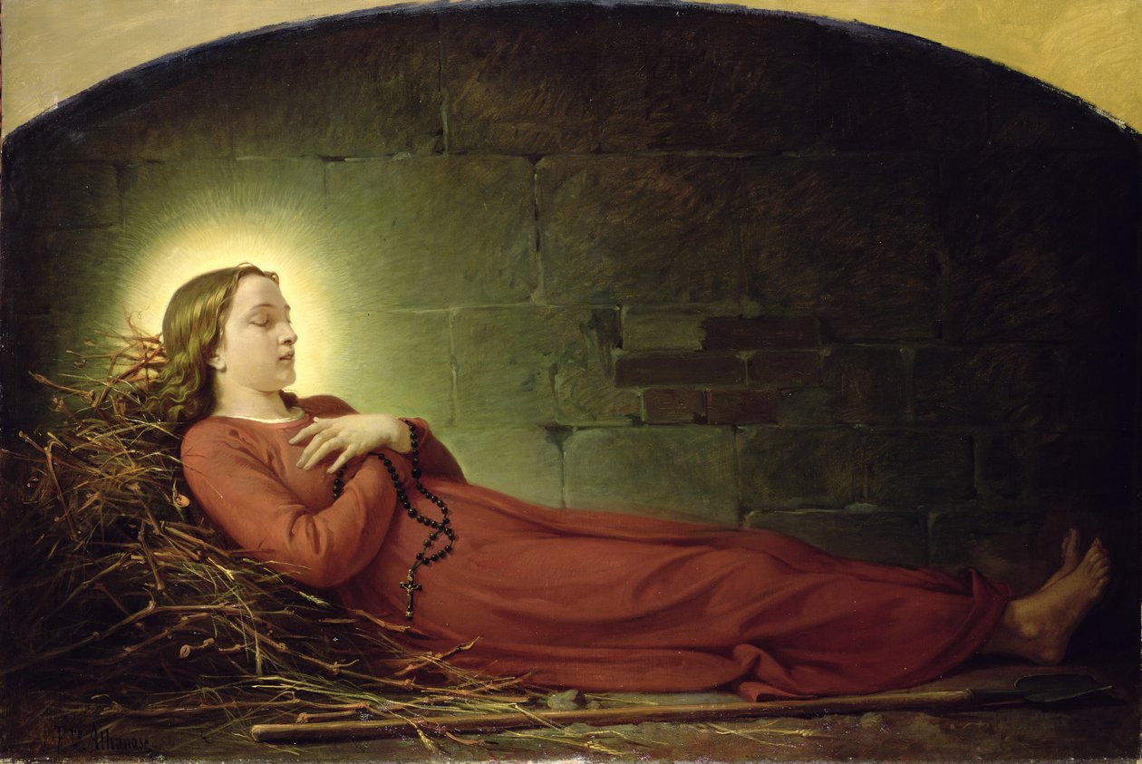 La morte di Germaine Cousin (1579-1601) la Vergine di Pibrac, c.1863 da Alexandre Grellet