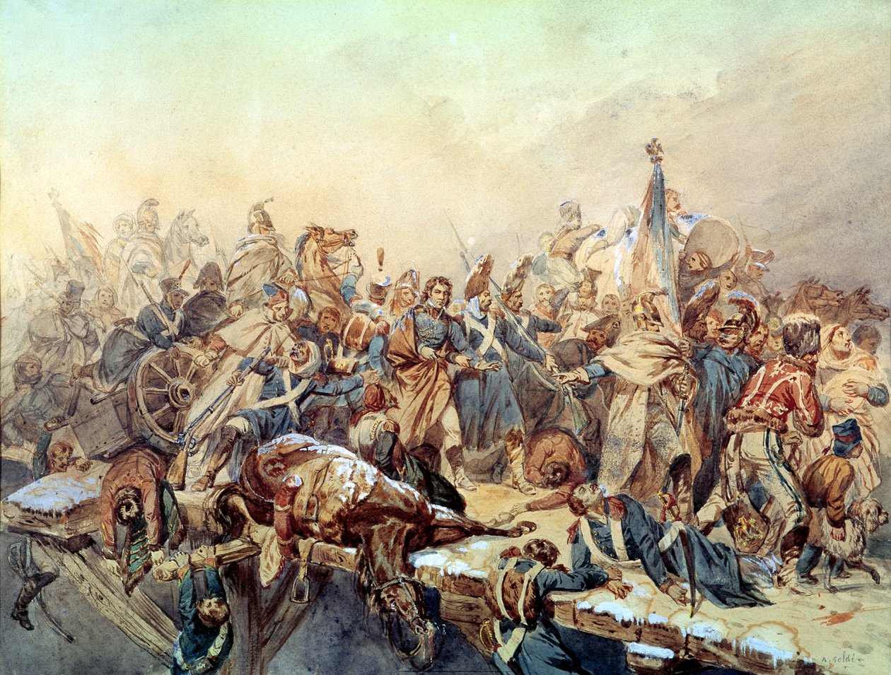 Dominique Larrey attraversa la Beresina, novembre 1812 da Alexandre Solde