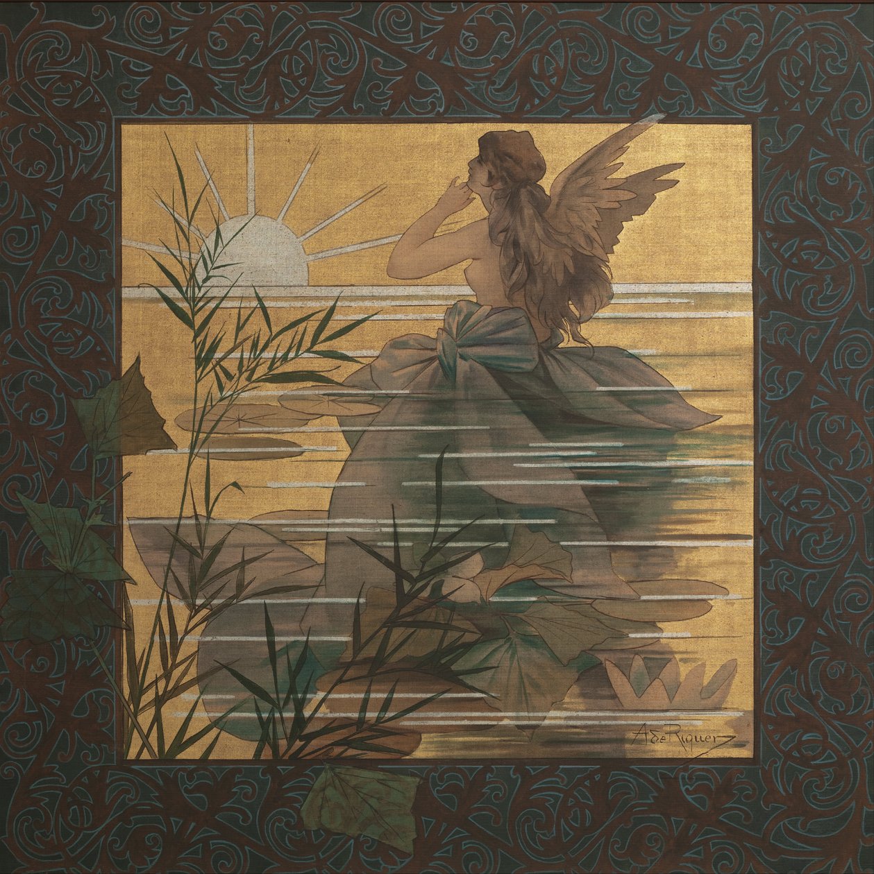 Composizione con ninfa alata all