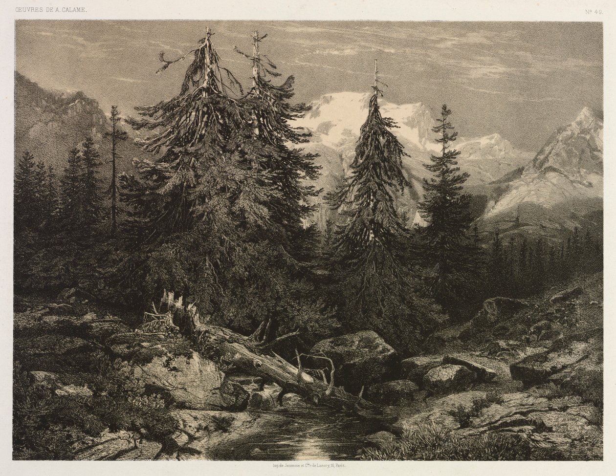 Ruscello alpino da Alexandre Calame