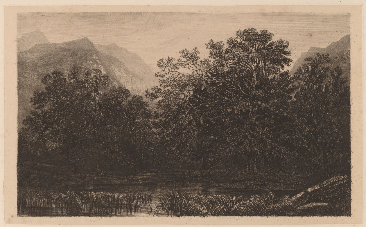 Stagno di montagna da Alexandre Calame