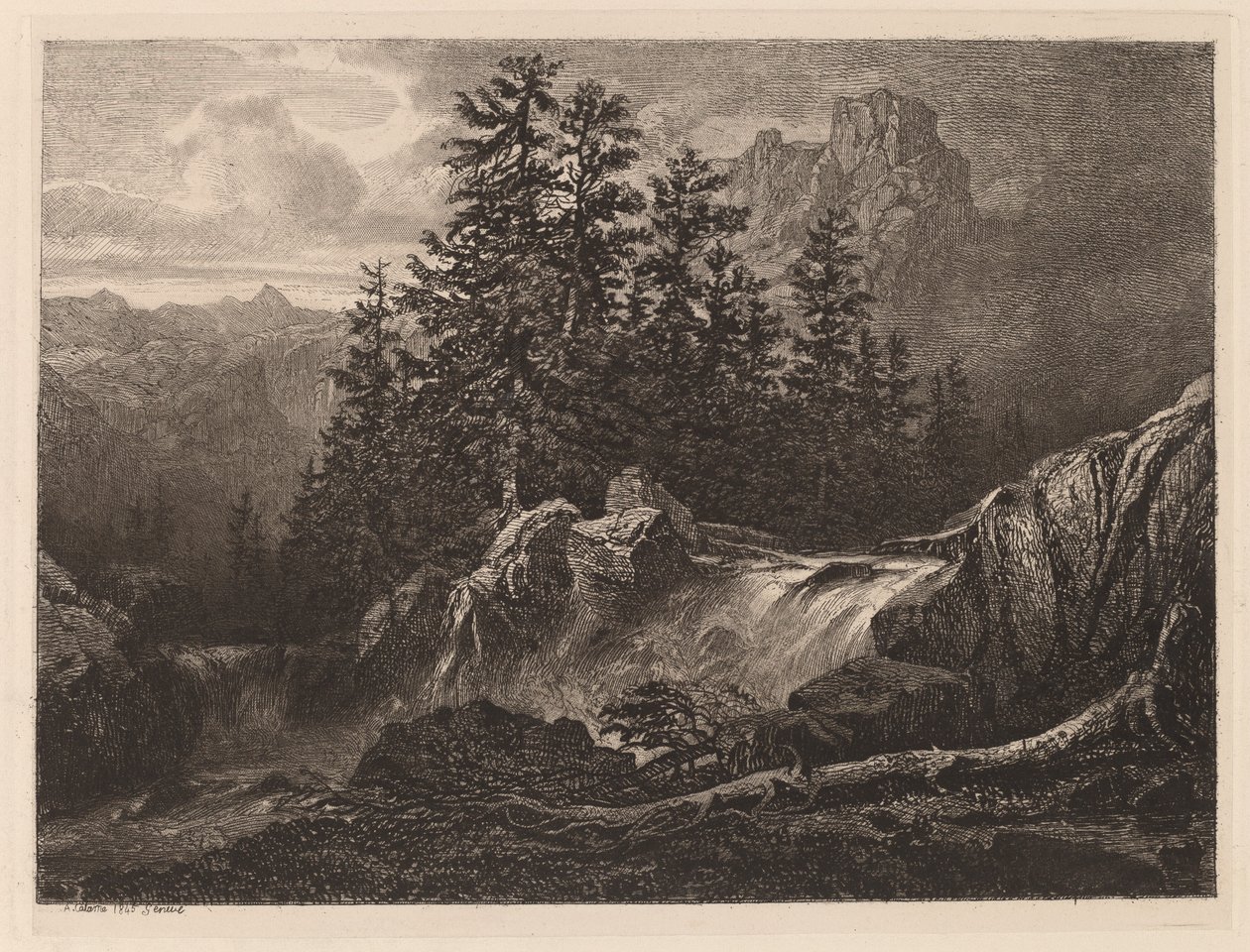 Cascata di montagna da Alexandre Calame