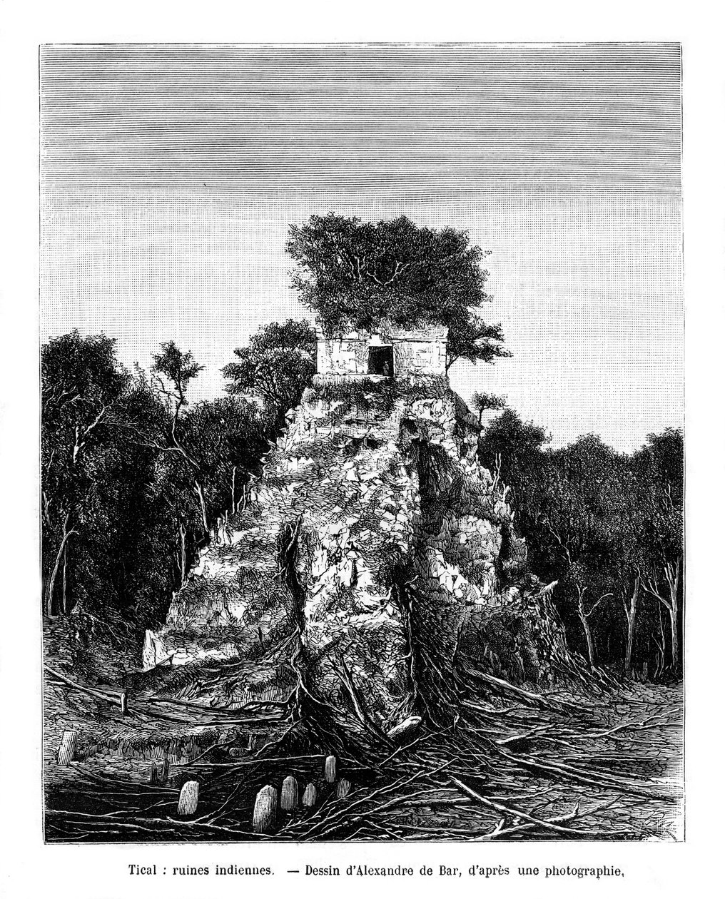 Rovine Maya, Tikal, Guatemala, XIX secolo da Alexandre de Bar