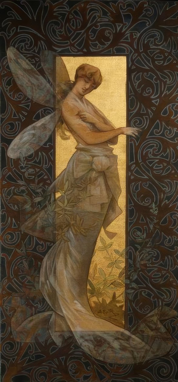 Composizione con ninfa alata all