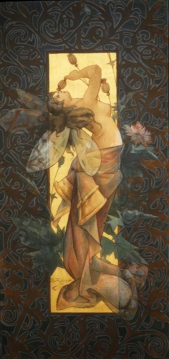Composizione con ninfa alata all