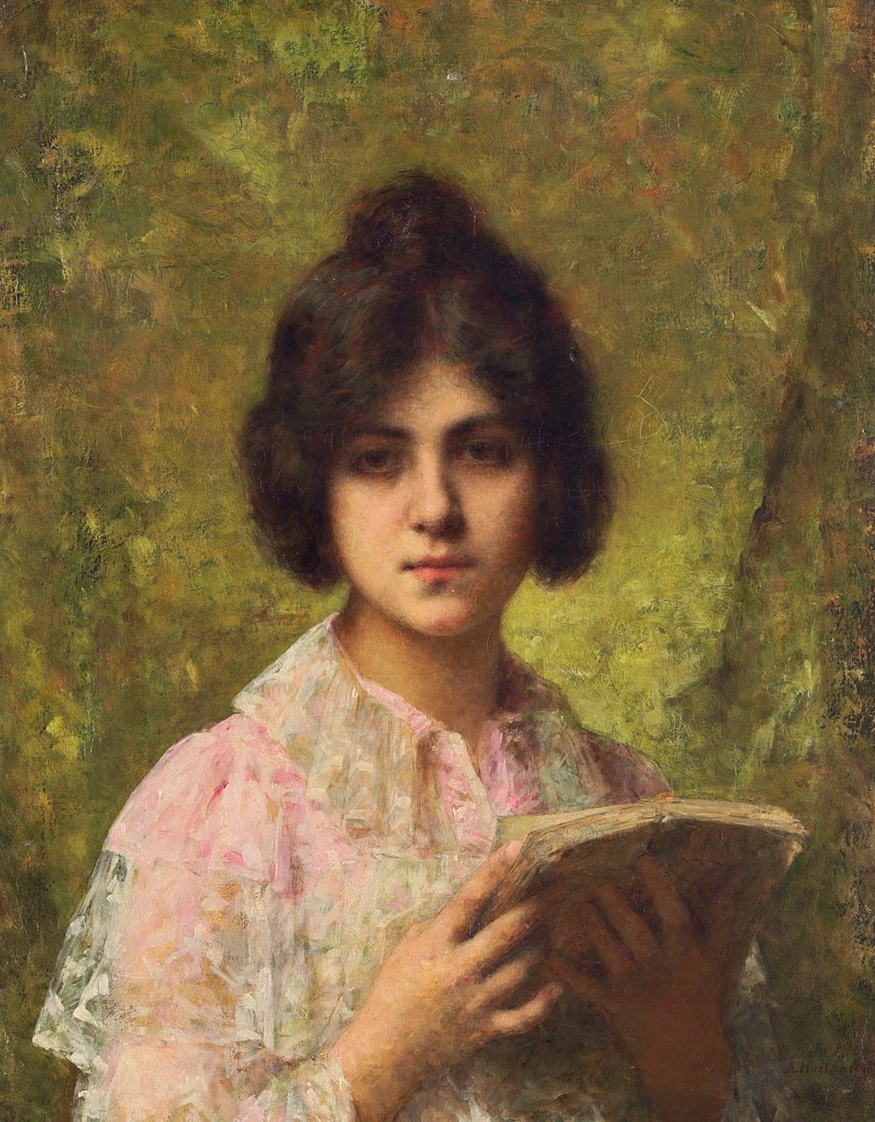 Una giovane donna con un libro da Alexei Harlamov