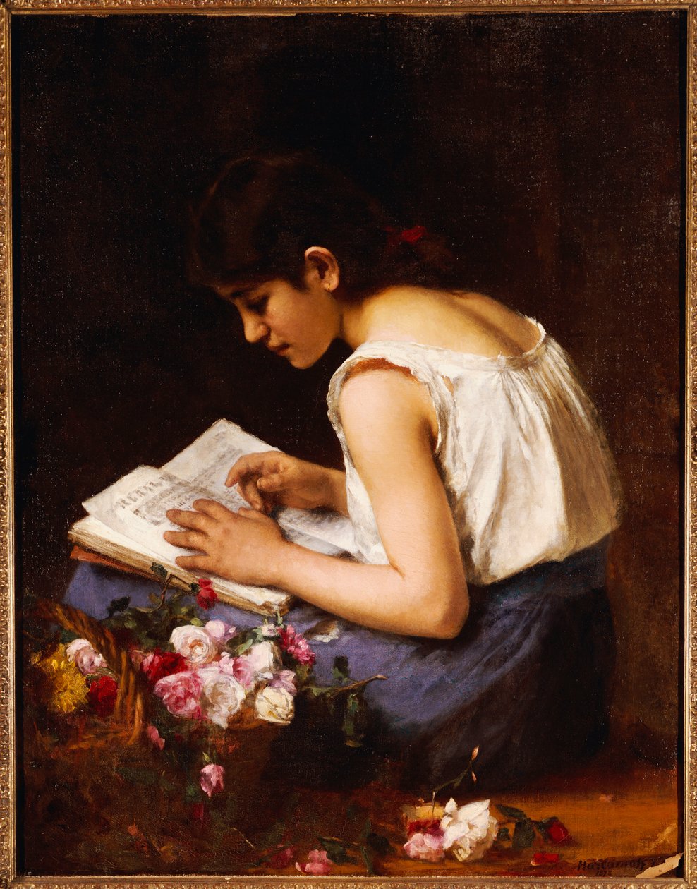 Una ragazza che legge da Alexei Alexevich Harlamoff