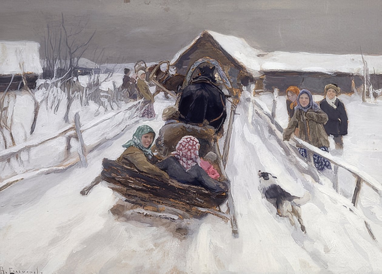Giro in slitta durante il carnevale. 1910 da Alexei Steipanovitch Stepanov