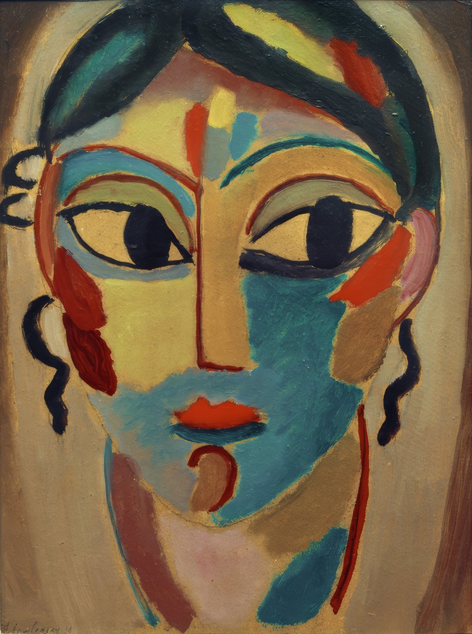 Testa mistica: testa di ragazza (frontale) da Alexej von Jawlensky