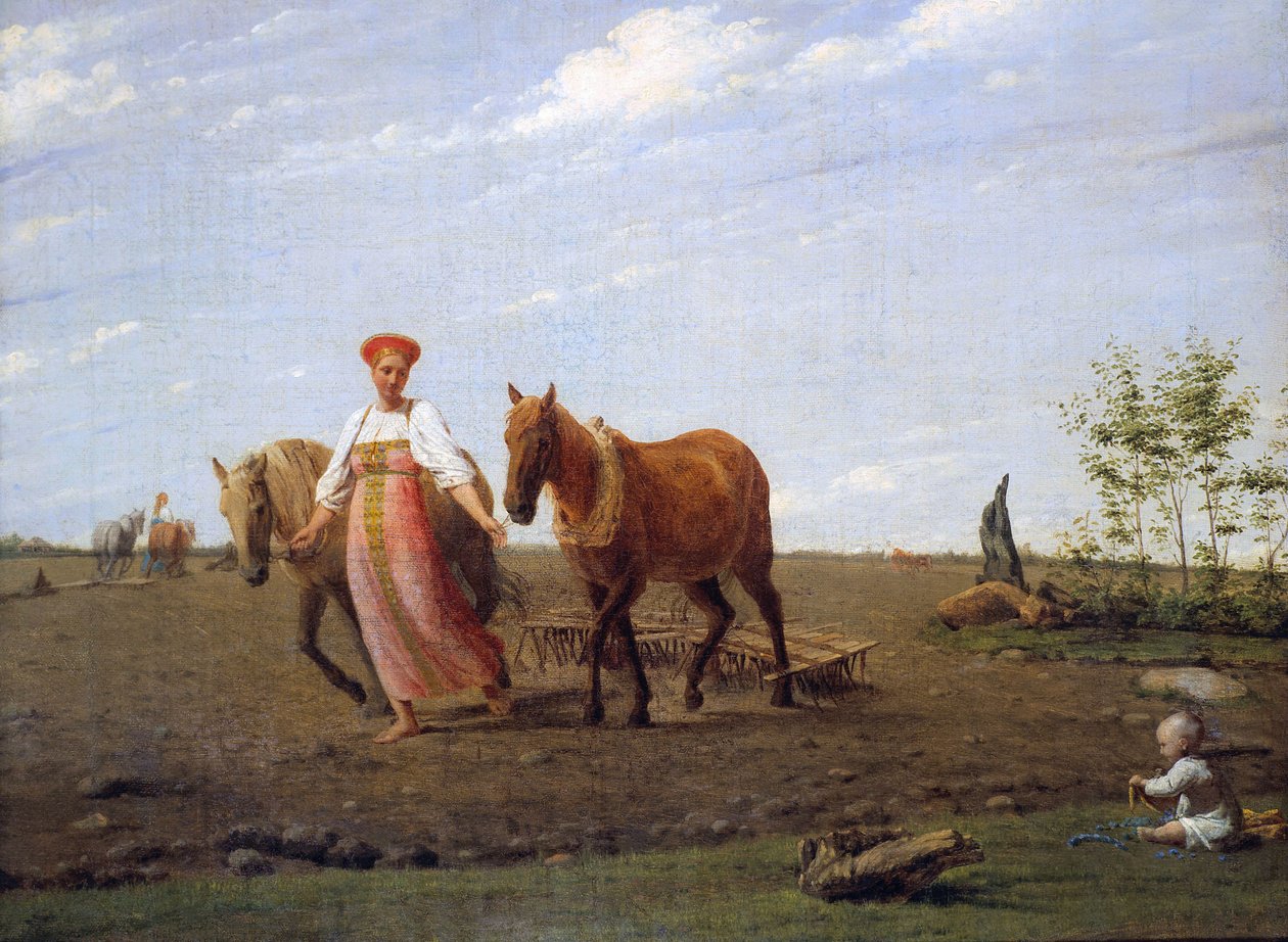 Russo: "Nel campo arato. Primavera" Nel campo arato. La primavera da Alexey Venetsianov