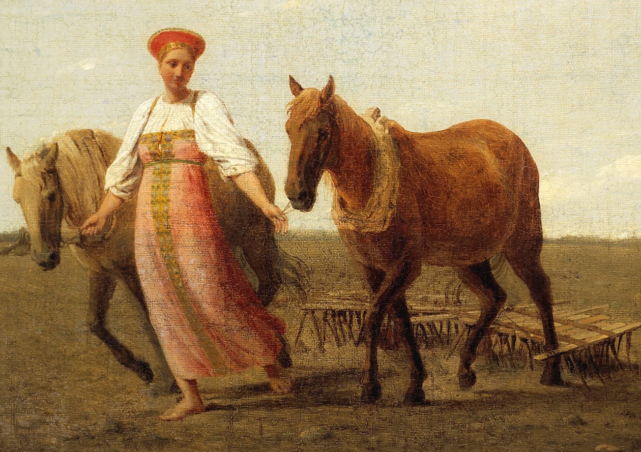 Russo: "Nel campo arato. Primavera" Nel campo arato. La primavera da Alexey Venetsianov
