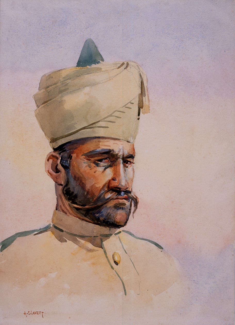 Soldato dei 40th Pathans, Malikdin Khel (Afridi), illustrazione per 
