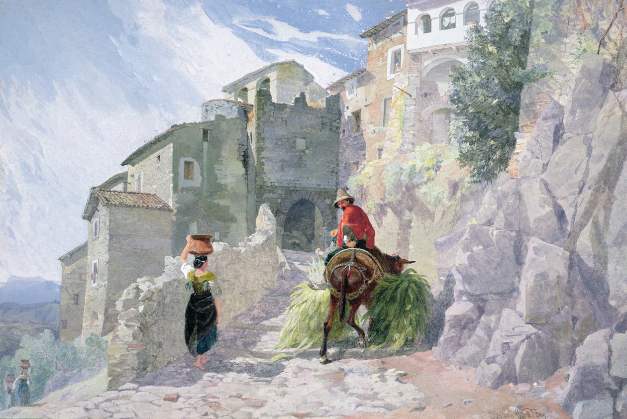 Il monastero di San Rocco, Olevano, XIX secolo da Alfred Downing Fripp