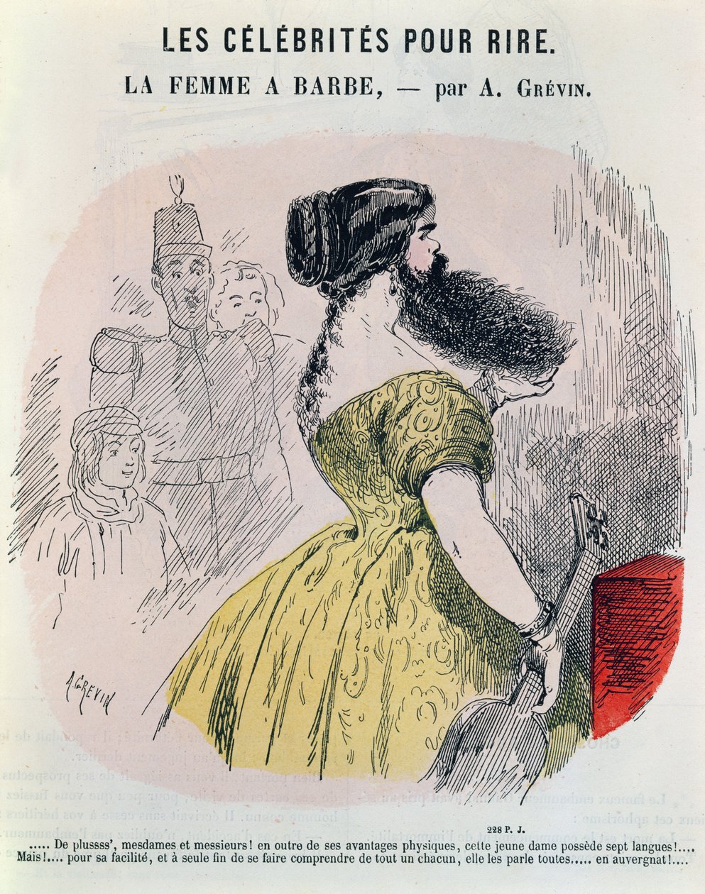 Una Donna Barbuta, c.1860 da Alfred Grevin