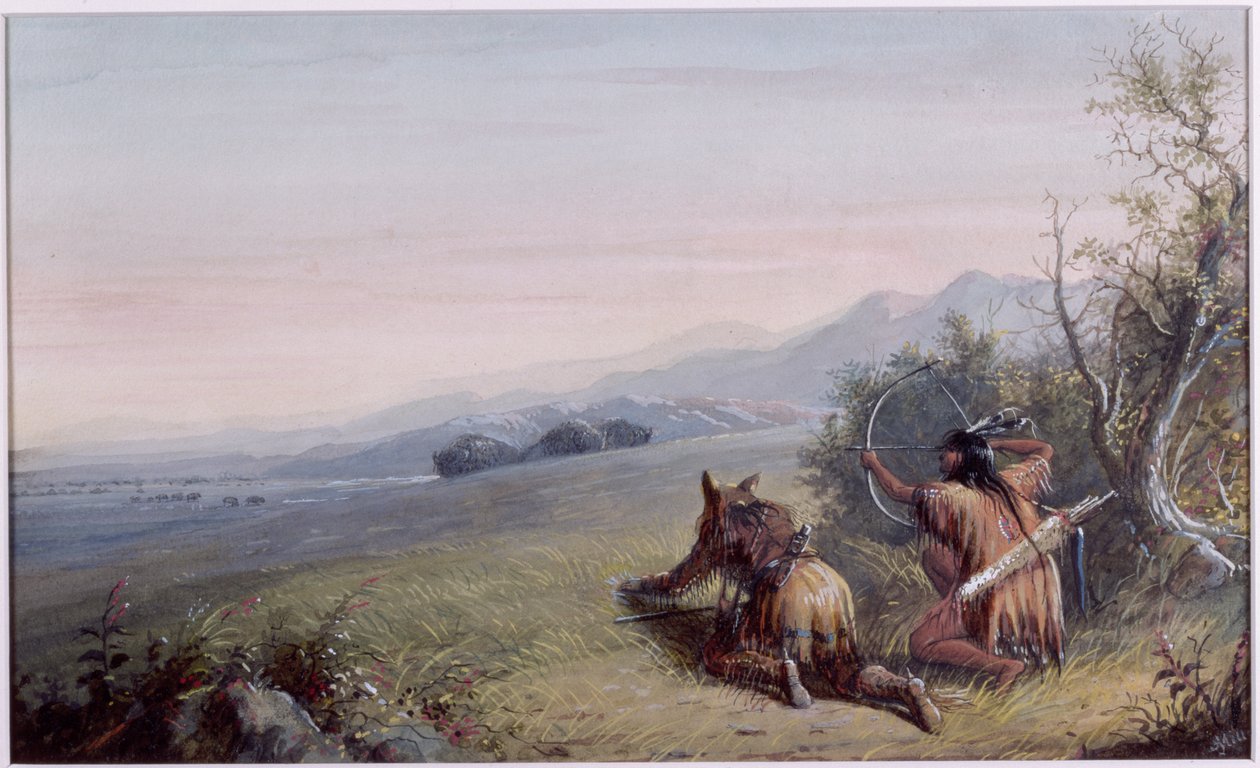 Avvicinamento ai bufali, 1837 da Alfred Jacob Miller