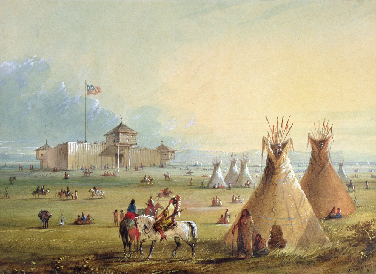 Forte Laramie, 1858-60 da Alfred Jacob Miller