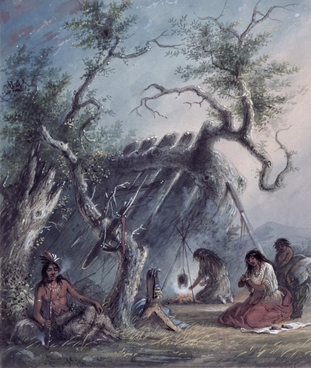Capanna Indiana, 1837 da Alfred Jacob Miller