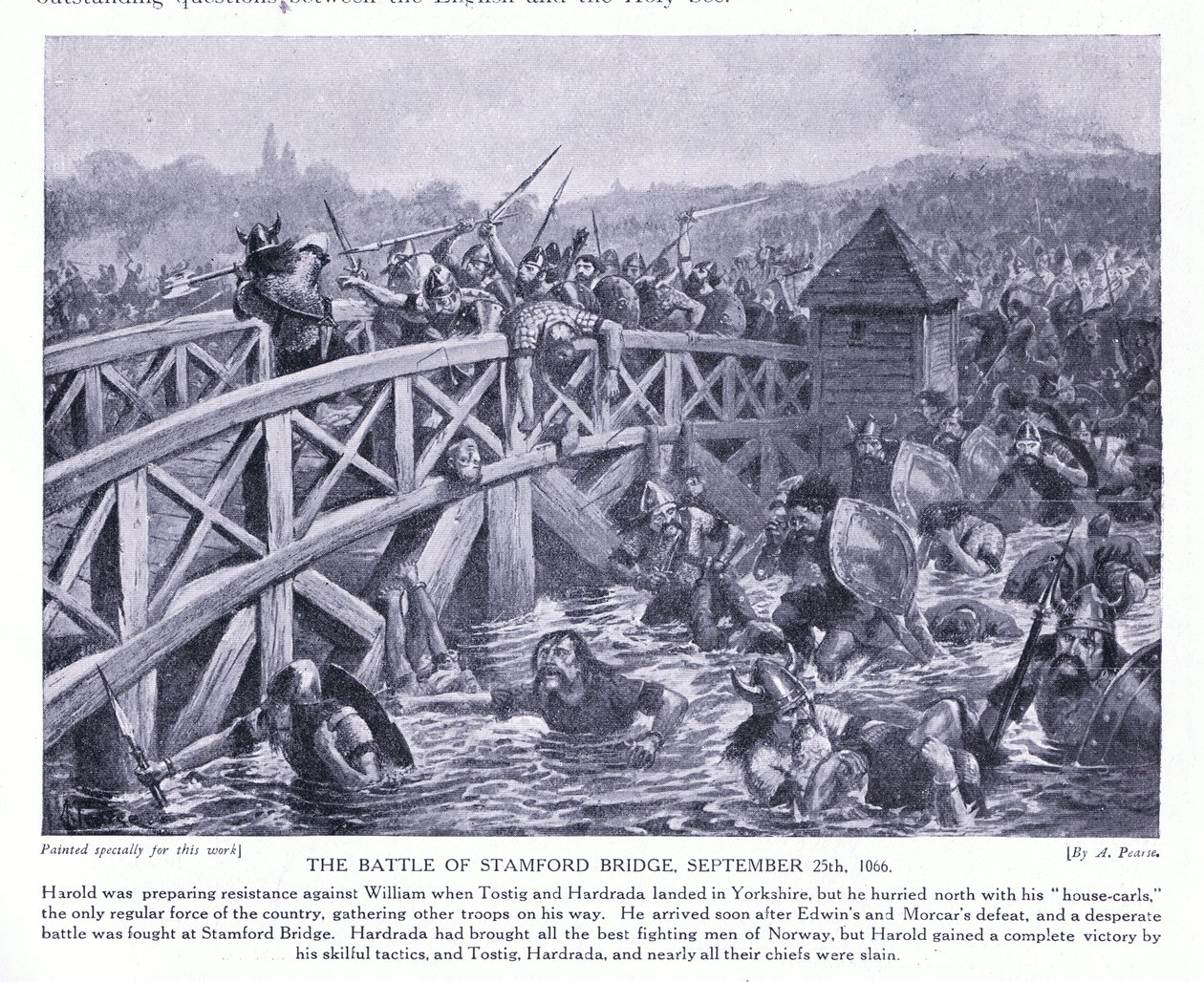 La battaglia di Stamford Bridge, 1066 d.C. da Alfred Pearse