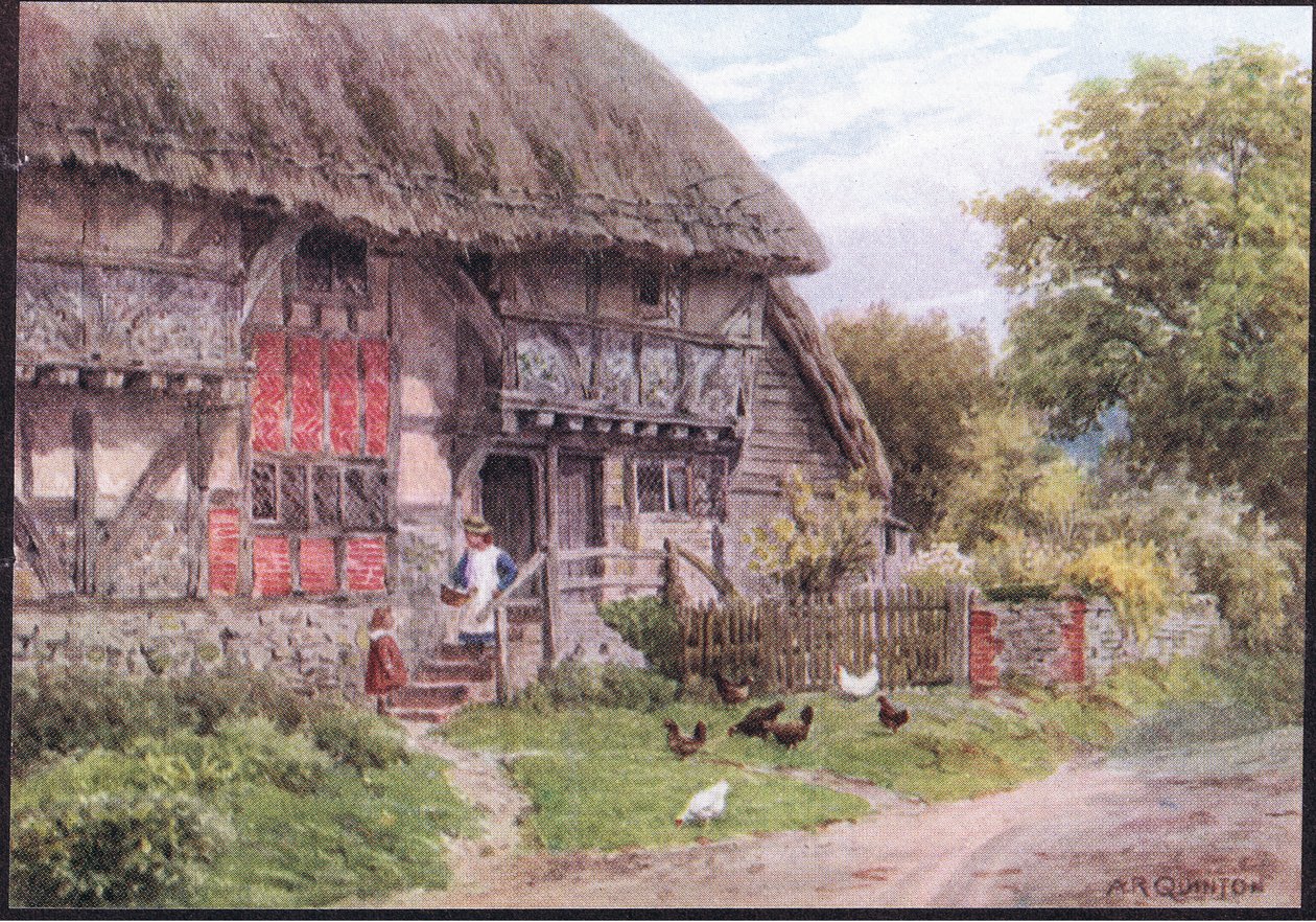 Vecchio Cottage, Bignor, Sussex, da The Cottages and the Village Life of Rural England pubblicato da Dent & Sons Limited, 1912 da Alfred Robert Quinton