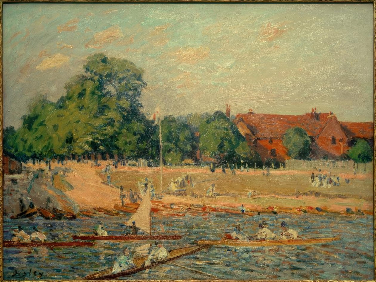 Le regate a Hampton Court da Alfred Sisley