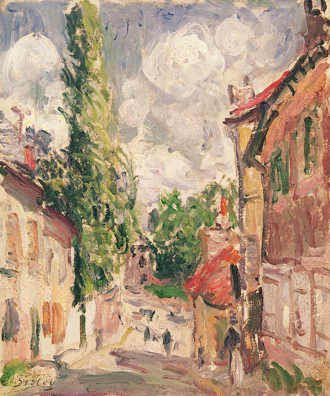 Strada in un villaggio da Alfred Sisley