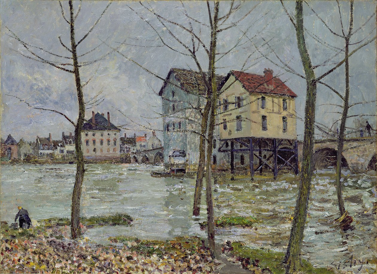 I Mulini a Moret-sur-Loing, Inverno, 1890 da Alfred Sisley