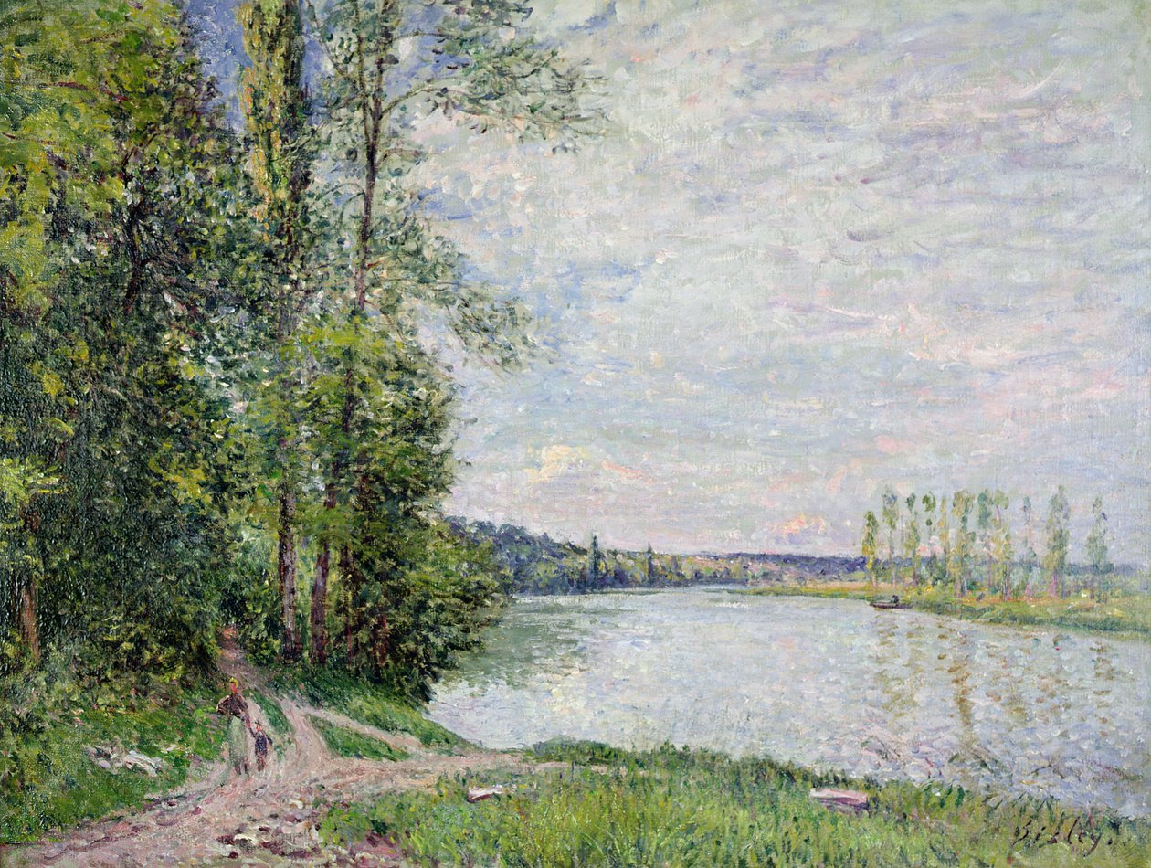 La strada lungo il fiume da Veneux a Thomery, 1880 da Alfred Sisley