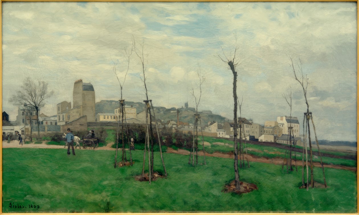 Veduta di Montmartre dalla Cité des Fleurs a Batignolles da Alfred Sisley