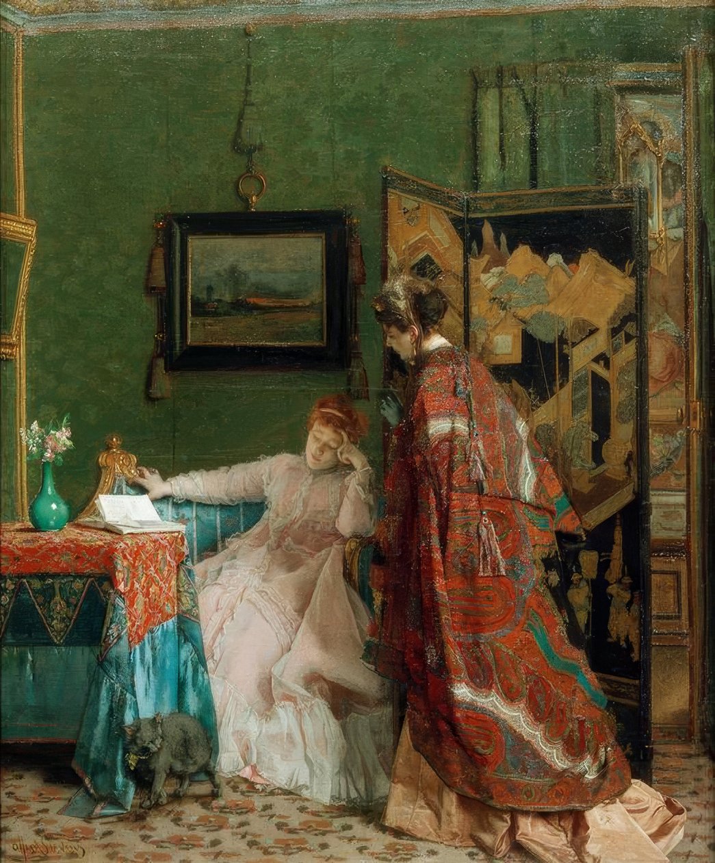 A. Stevens, Nonchalance o La visita da Alfred Emile Stevens