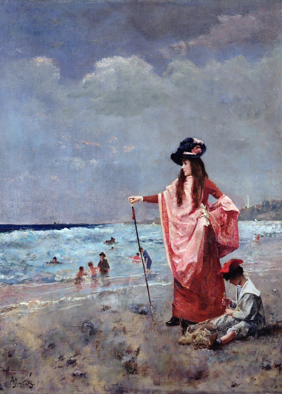 Sulla Spiaggia da Alfred Emile Stevens