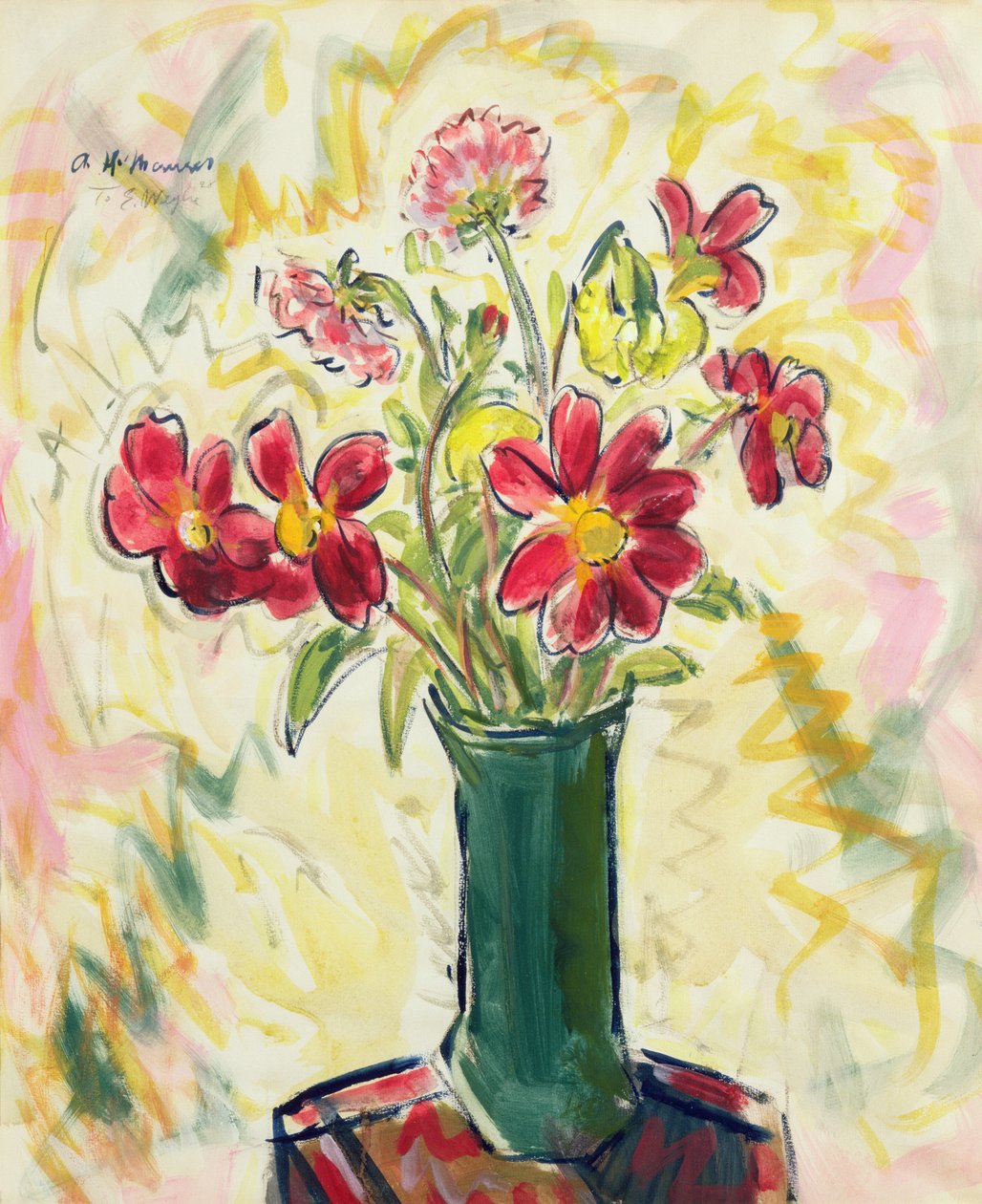 Fiori in un vaso verde da Alfred Henry Maurer