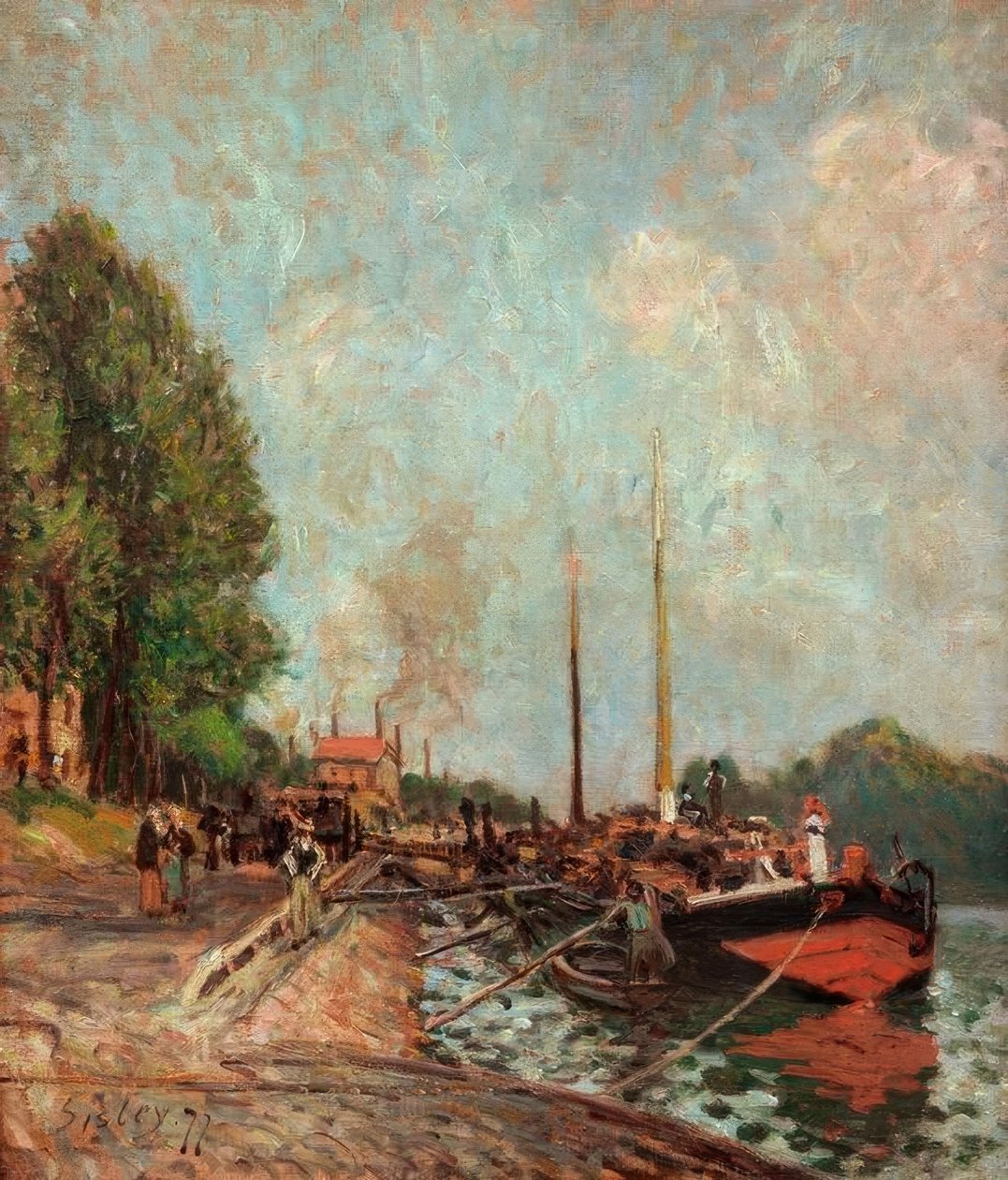 Barca a Billancourt da Alfred Sisley