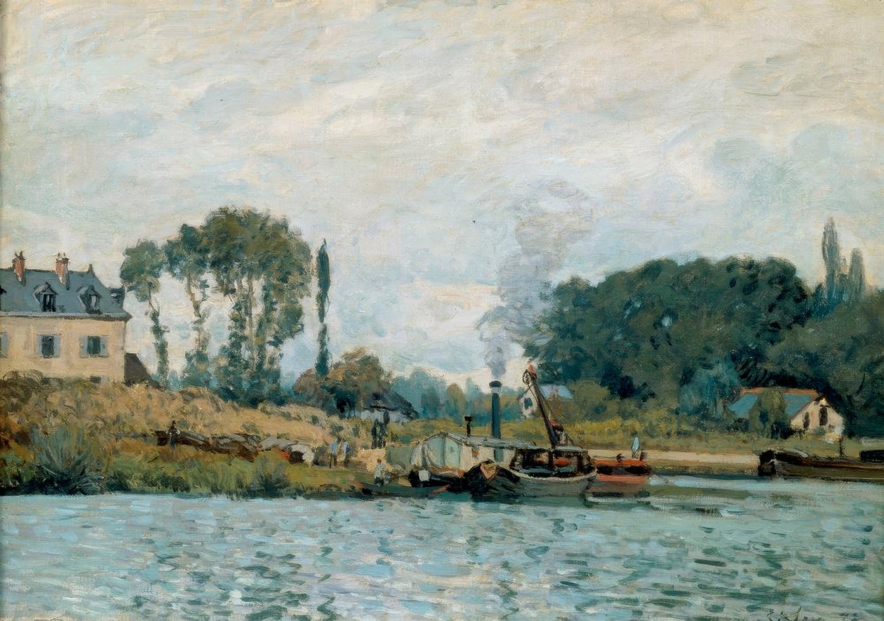 Barche alla chiusa di Bougival da Alfred Sisley